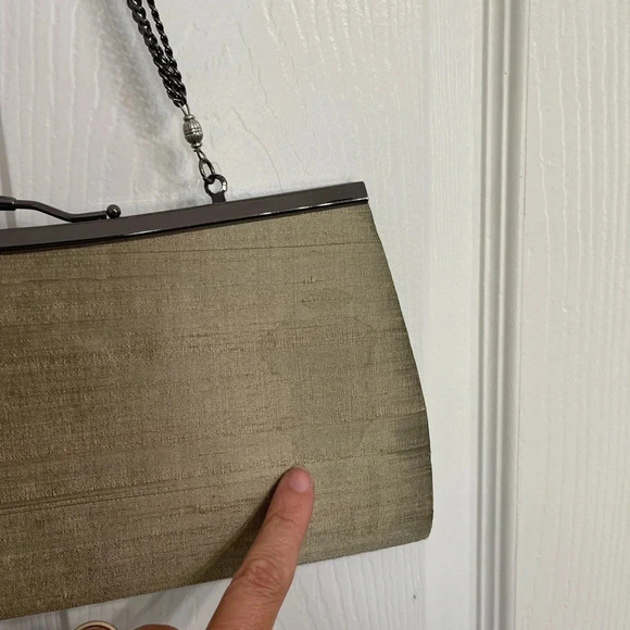 Vintage Liz Soto Flower Chain Kiss Lock Handbag Purse Textured Silk Beaded - Picture 6 of 10